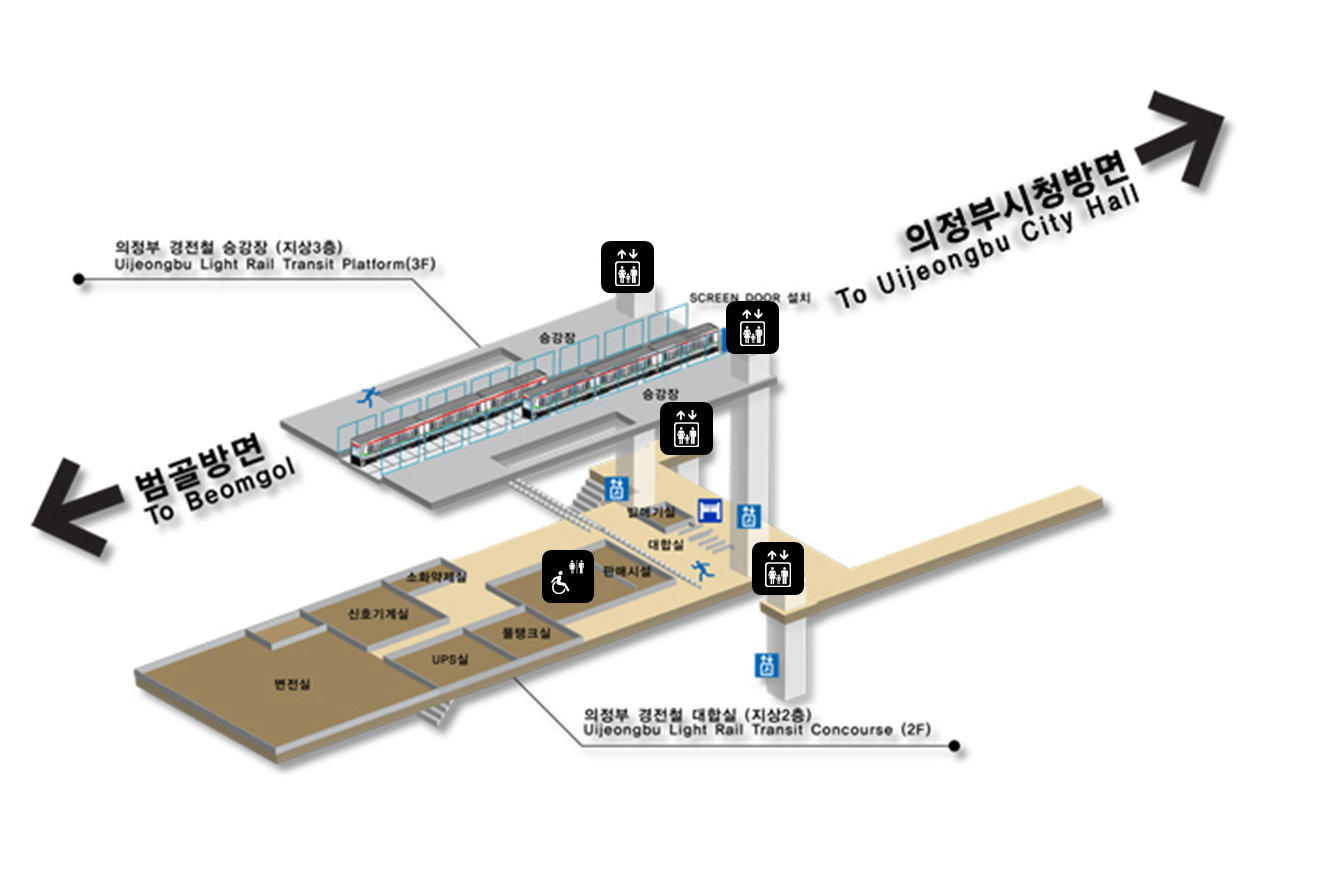 경전철의정부 역 구조 안내도